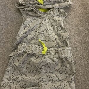 Dinosaur Print Kids Pajama Set - Gray